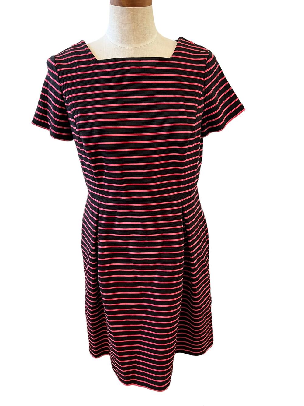Talbots Dress Pink Navy Blue Stripe 12P